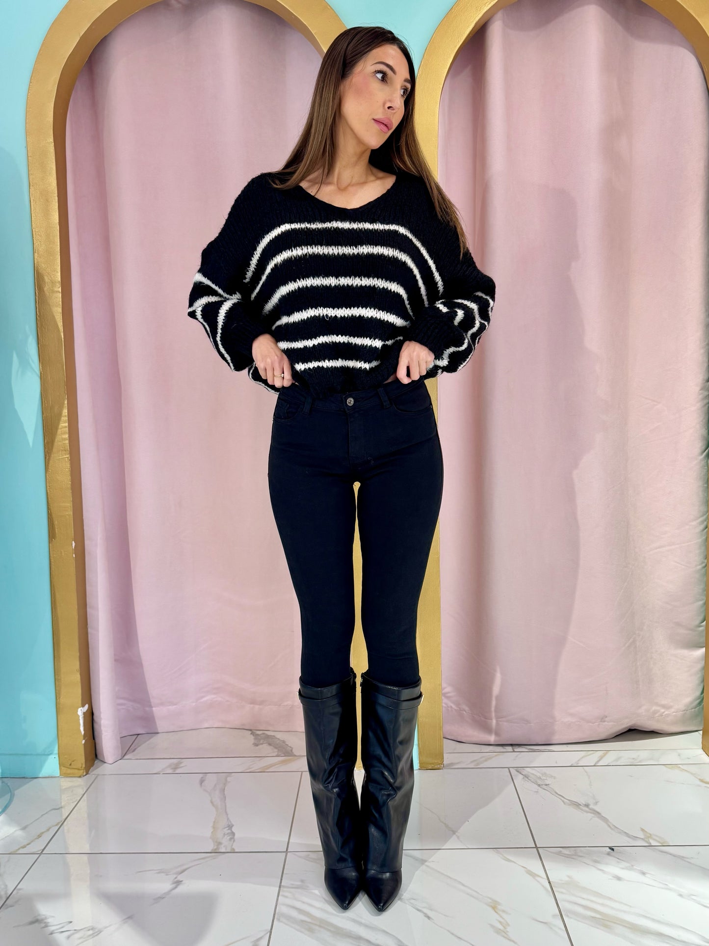 Jean slim noir stretch