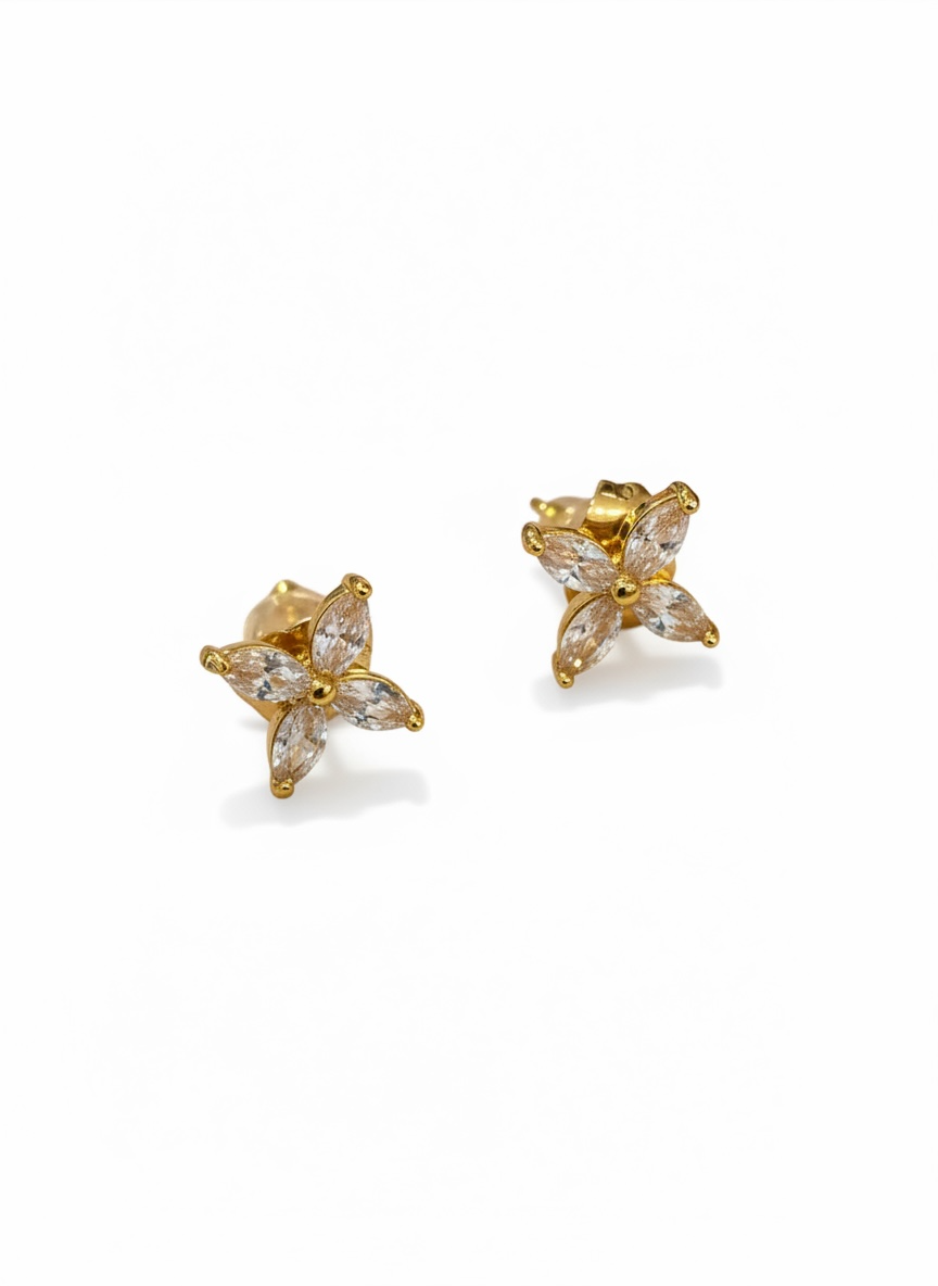 Boucles d’oreilles puces fleurs