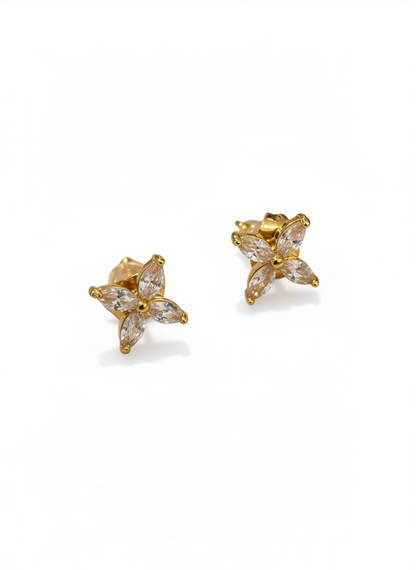 Boucles d’oreilles puces fleurs
