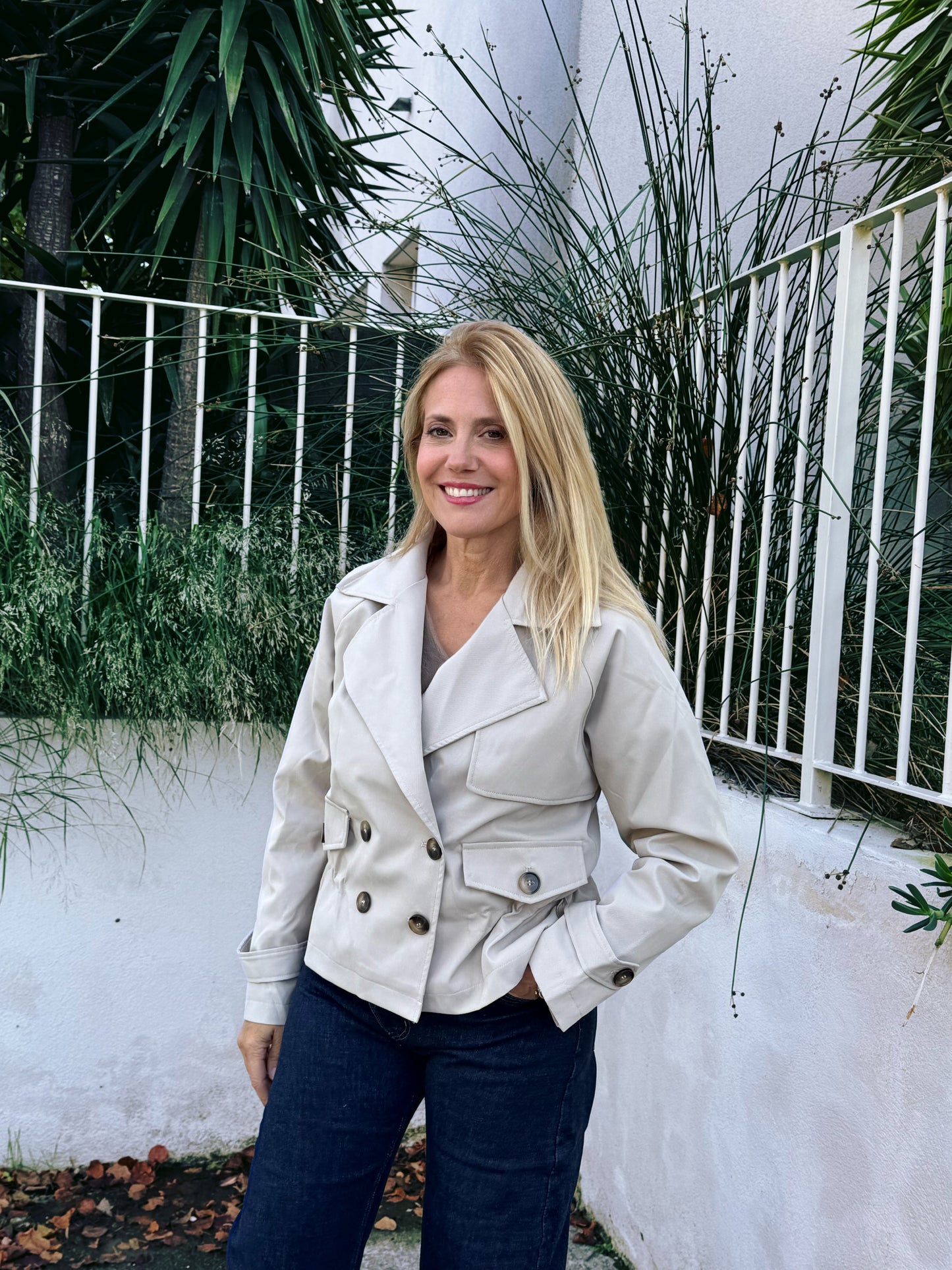 Trench Court Oversize avec Cordon Ajustable beige