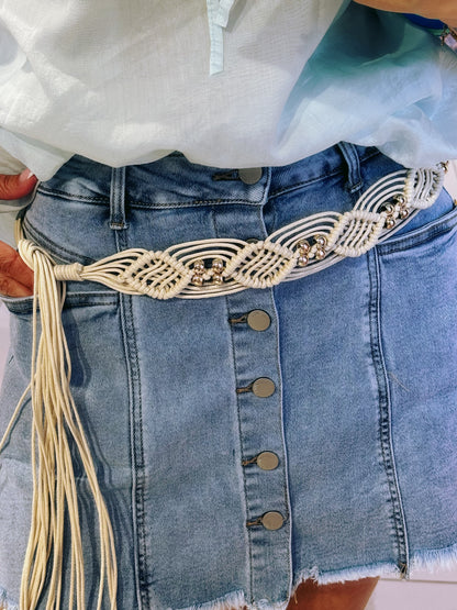 Ceinture western beige clair