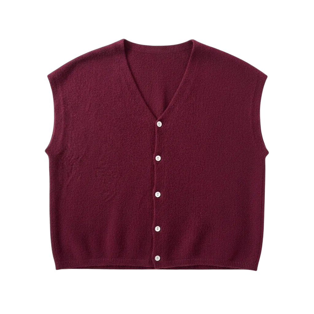 Gilet en maille sans manches – Loose & réversible bordeaux