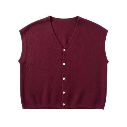 Gilet en maille sans manches – Loose & réversible bordeaux