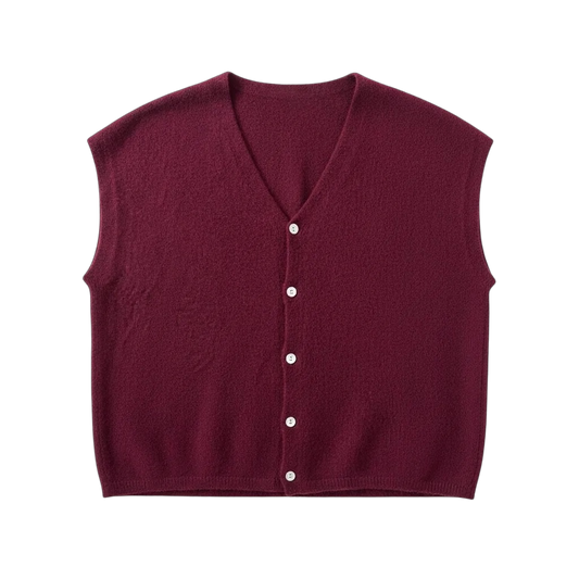 Gilet en maille sans manches – Loose & réversible bordeaux