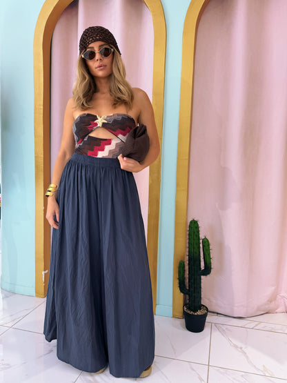 Pantalon jupe oversize - bleu marine