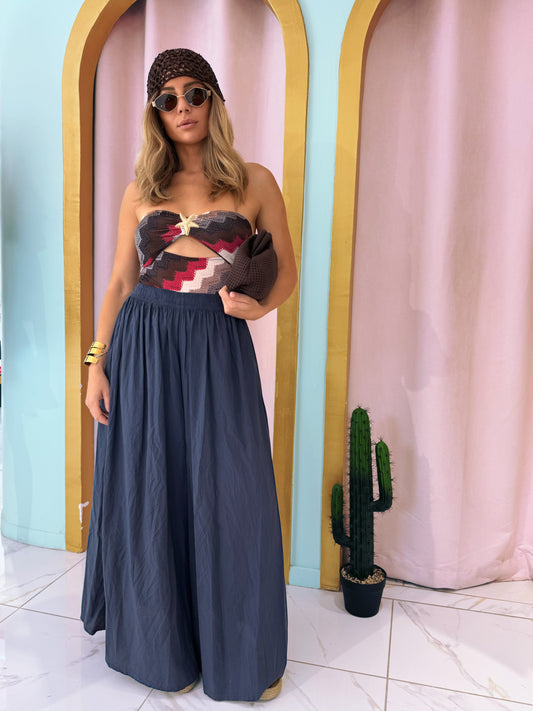 Pantalon jupe oversize - bleu marine
