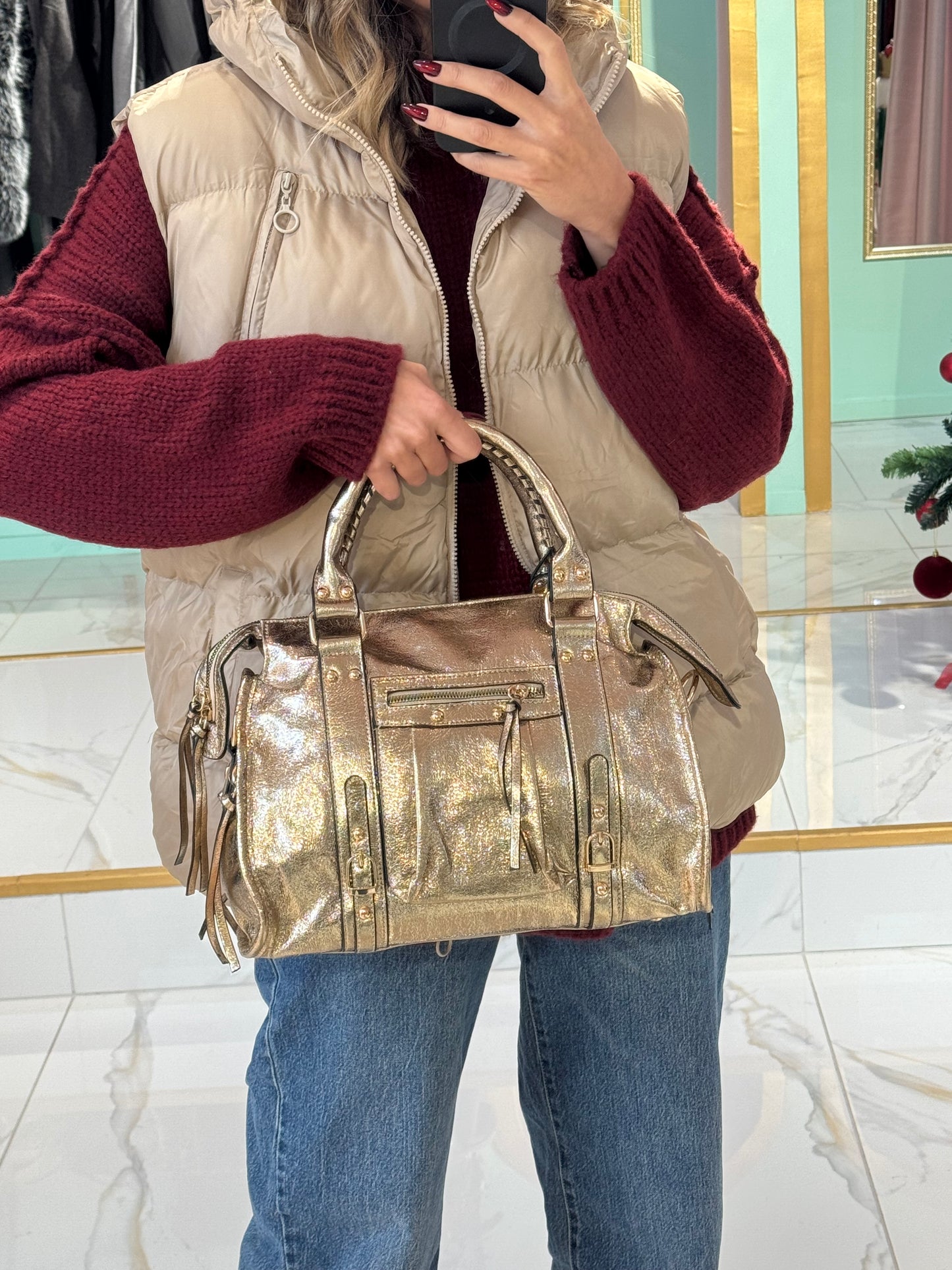 Sac dupe B format grand doré