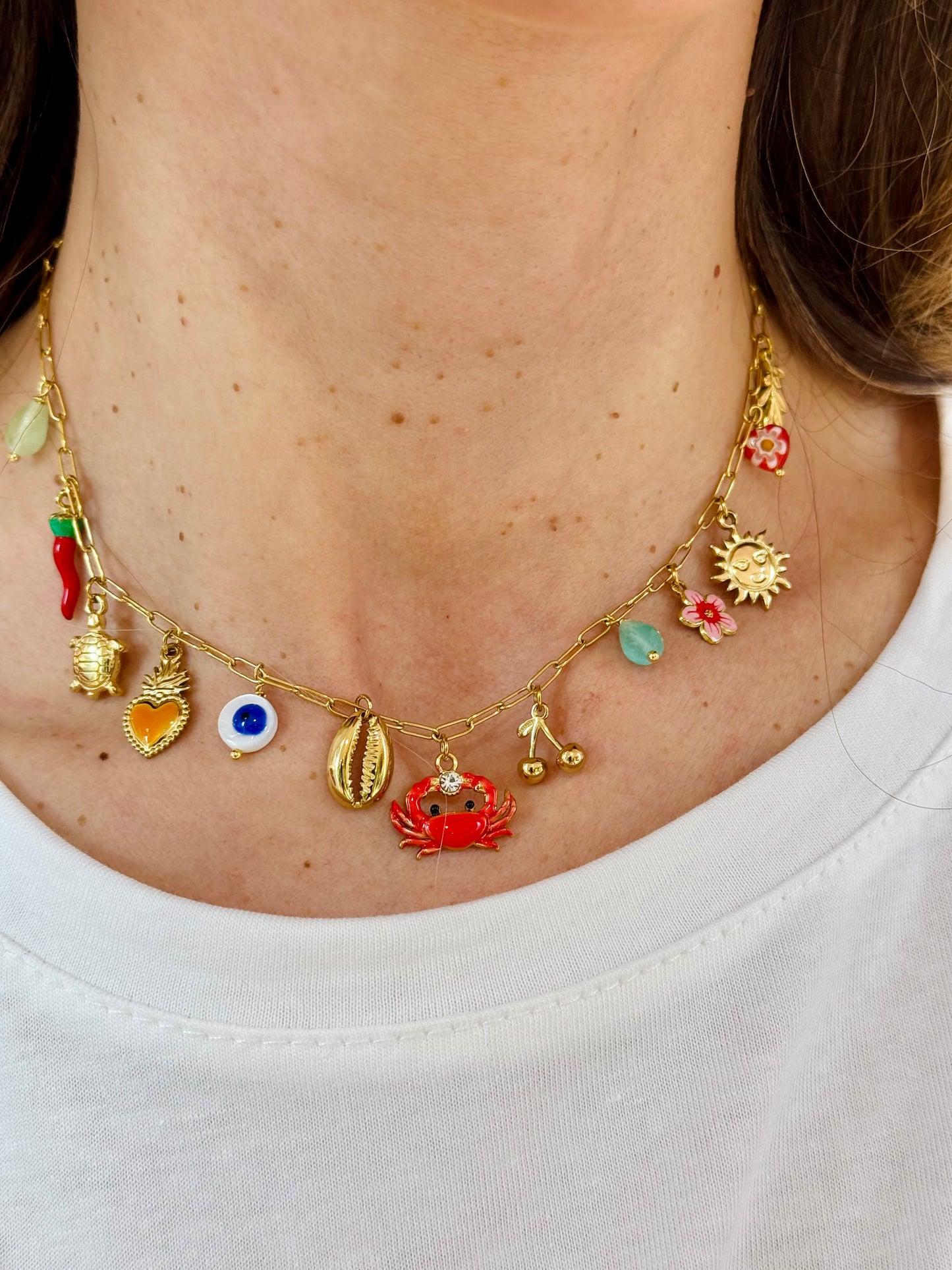 Collier charms crabe