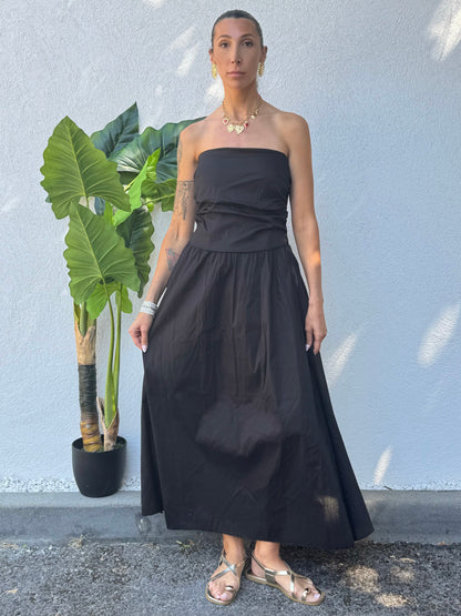 🌿 Robe Longue Bandeau – noire