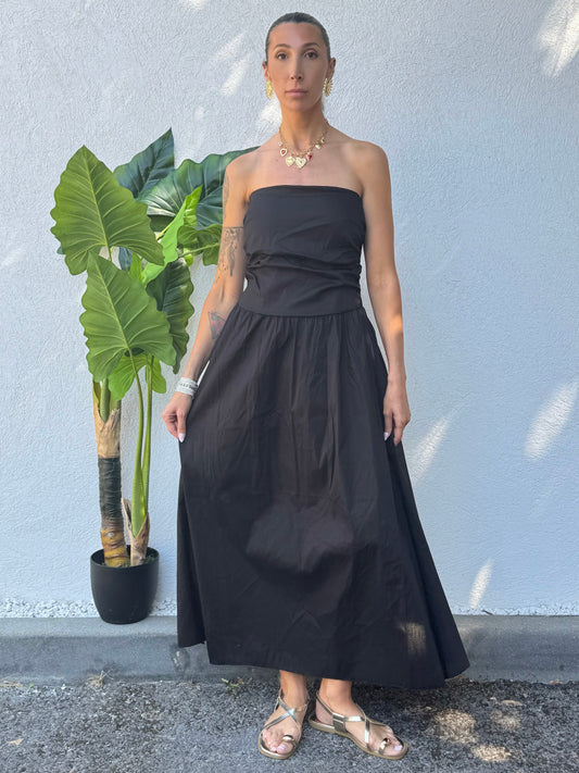🌿 Robe Longue Bandeau – noire