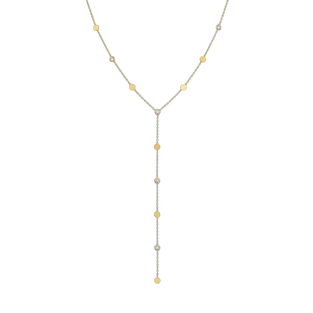 Collier cascade à strass or
