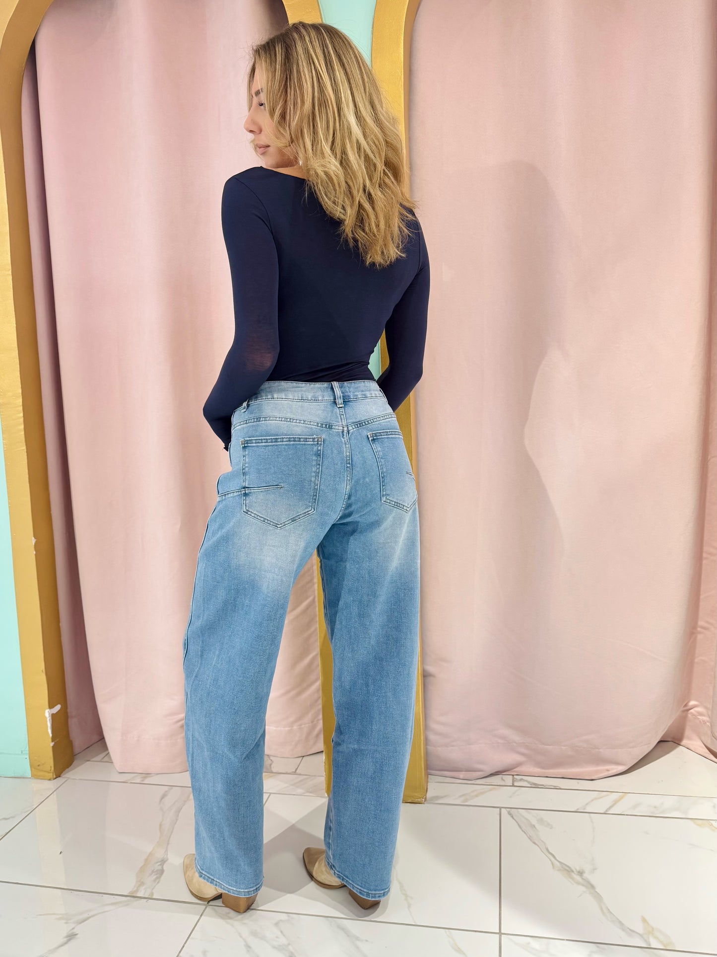 Jean baloon baggy bleu