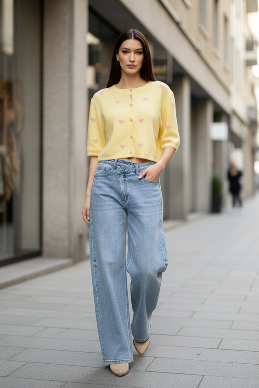 Jean asymétrique baloon baggy bleu