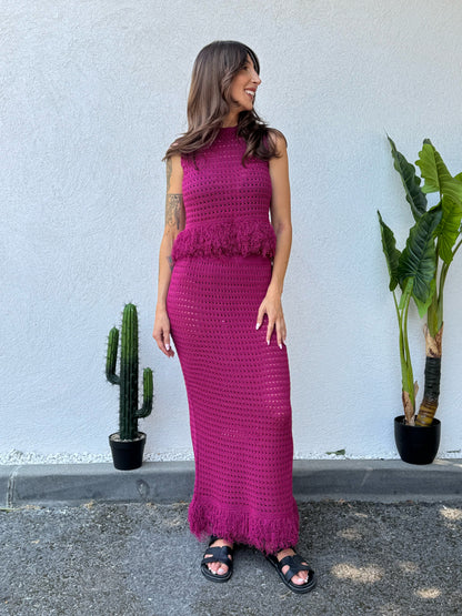Ensemble Frangé Fuchsia