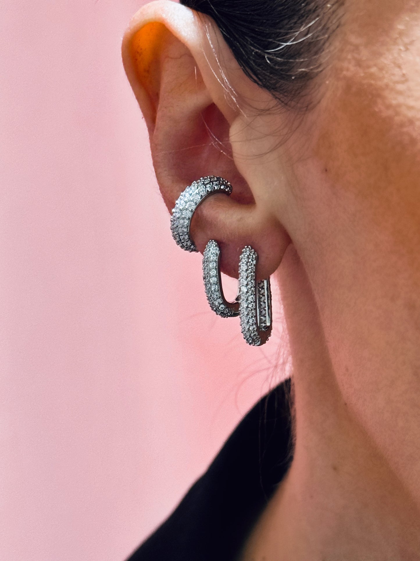 Bague d’oreille spacy épaisse argent