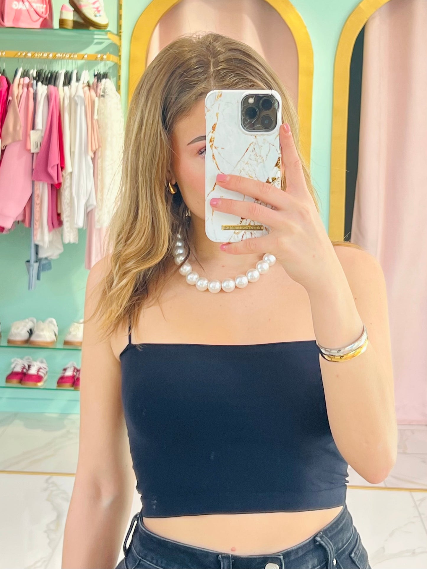 Bandeau fines bretelles et coques - noir