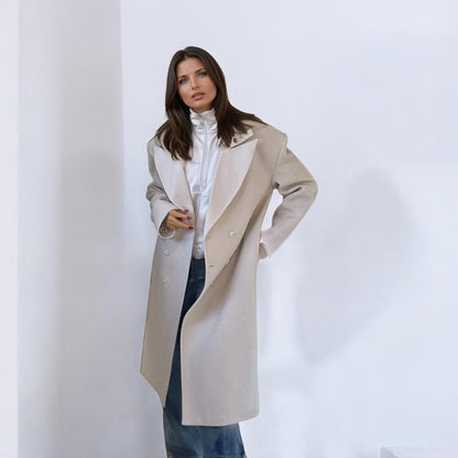 Manteau long structuré dupe beige