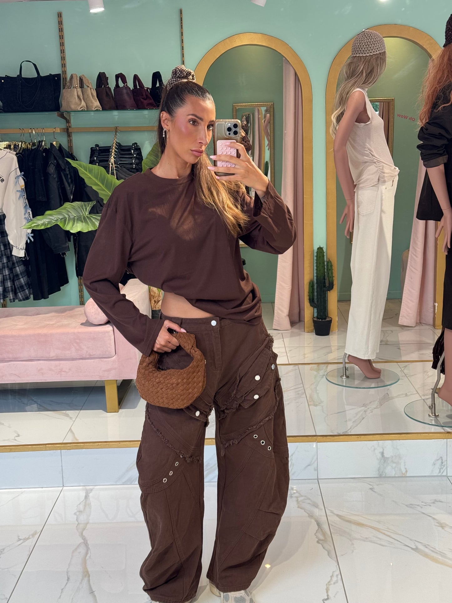 Sac dupe Boto façon nubuck tressé - Camel
