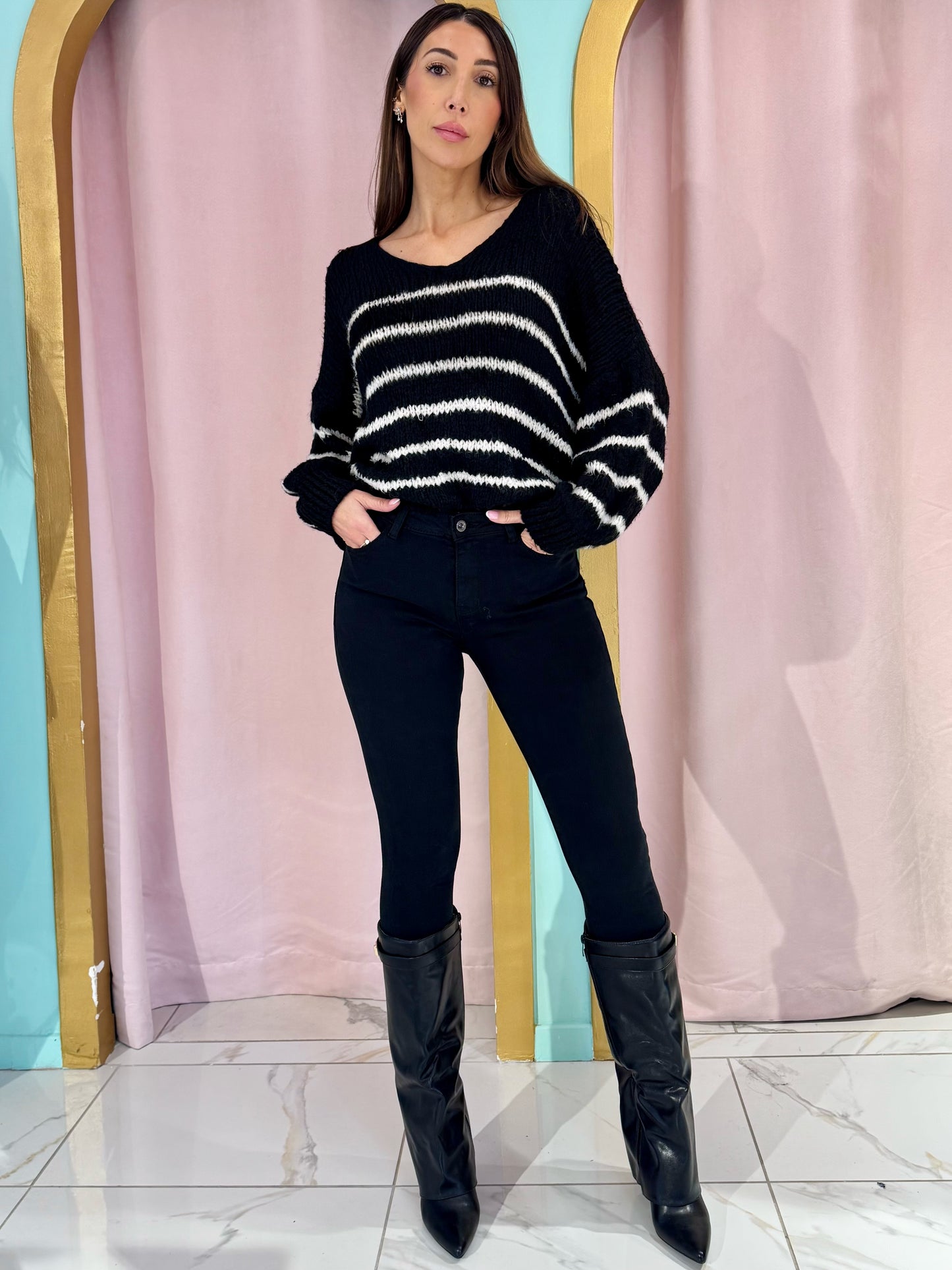 Jean slim noir stretch