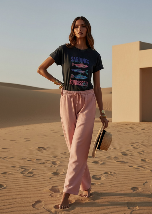 Pantalon fluide italien – rose