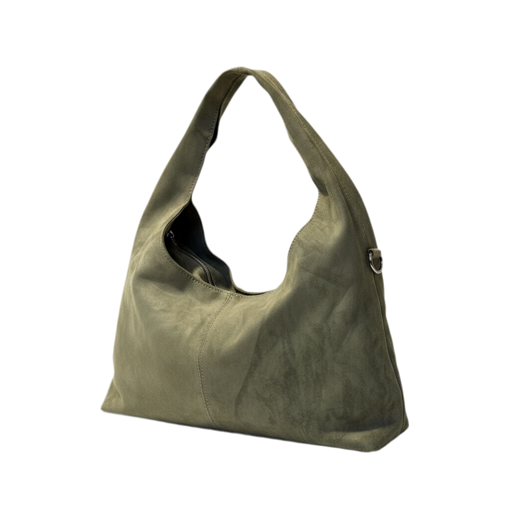 Sac besace façon nubuck kaki