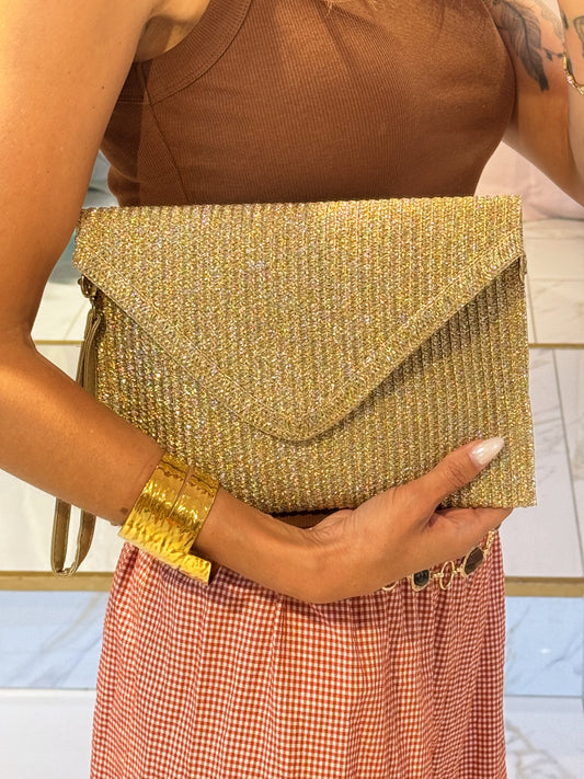 Pochette enveloppe d’été- (or ou argent )