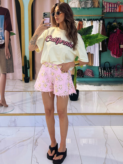 T-shirt unisexe california  - jaune