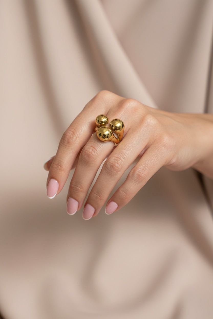 Bague trio roundy or