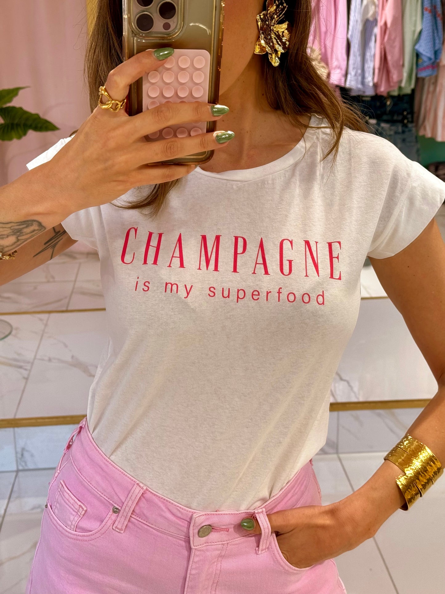 T-shirt champagne blanc