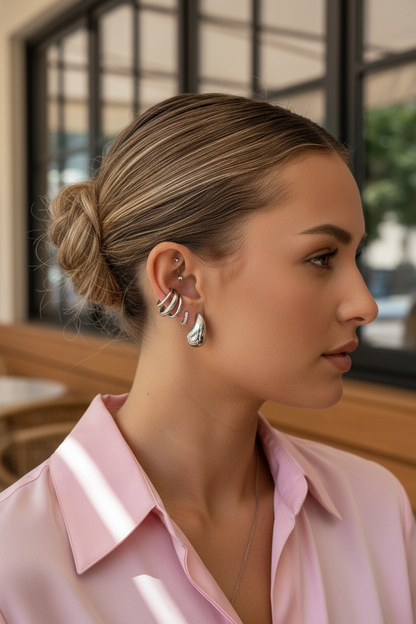 Bague d’oreille / faux piercing unisexe triple barre