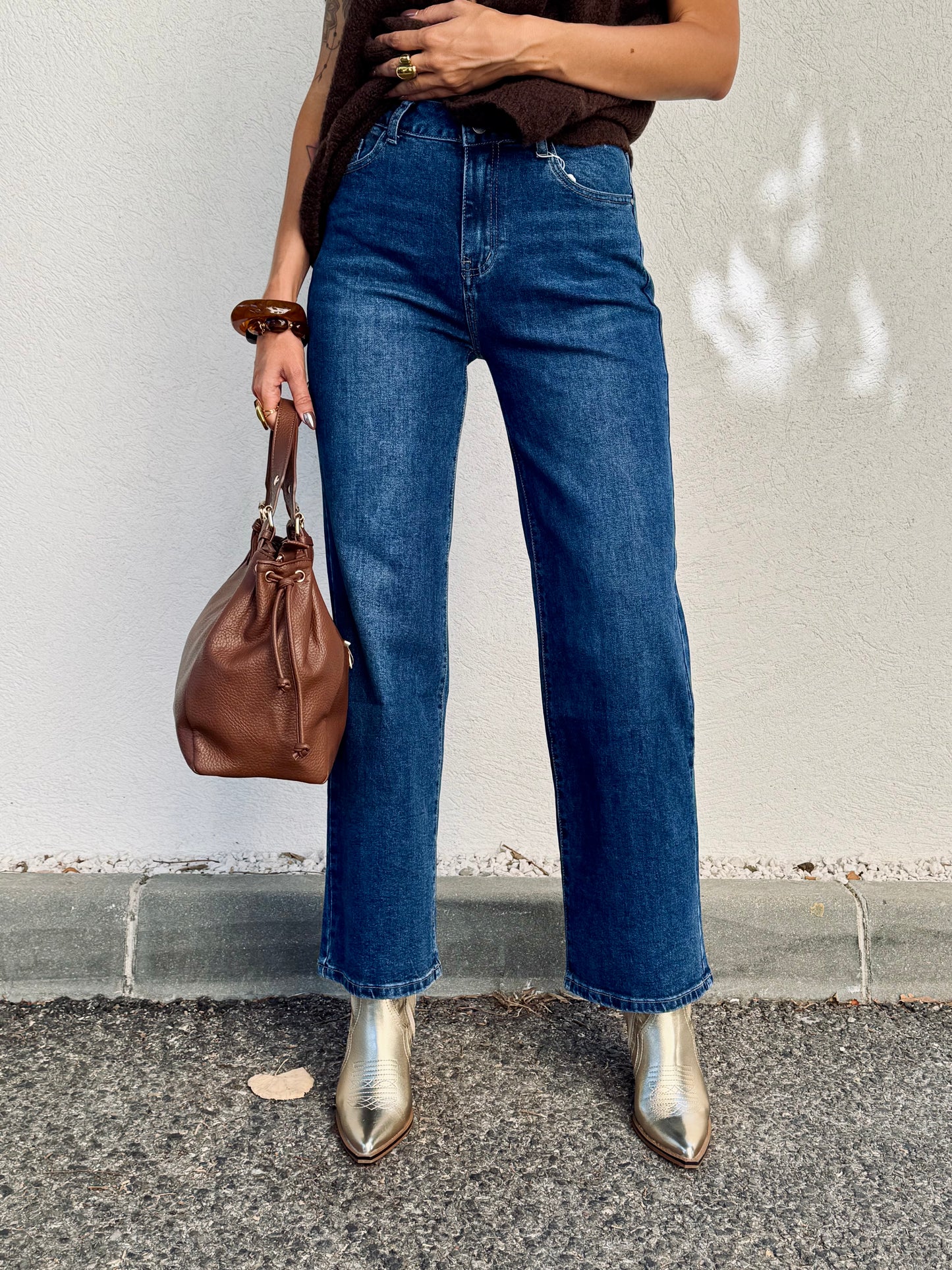 Jean Loose Femme – Coupe Confort – Couleur Denim Brut
