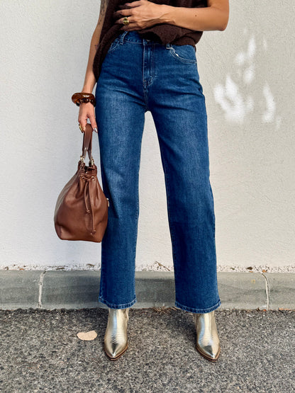 Jean Loose Femme – Coupe Confort – Couleur Denim Brut