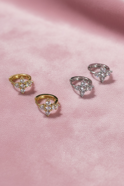 Boucles d’oreilles créole spacy mini croix