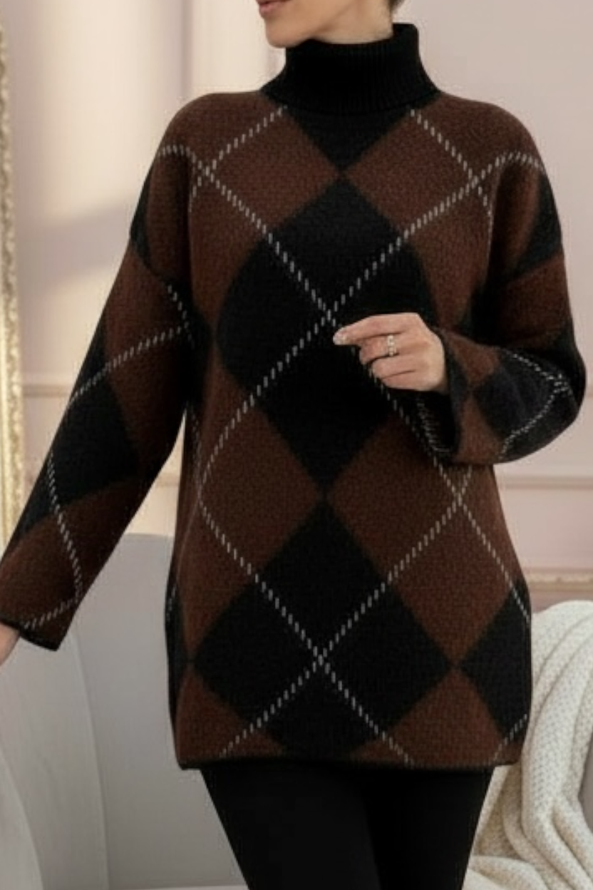 Tunique en maille Jacquard –noire