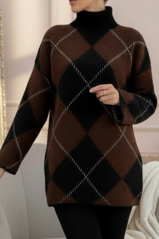 Tunique en maille Jacquard –noire