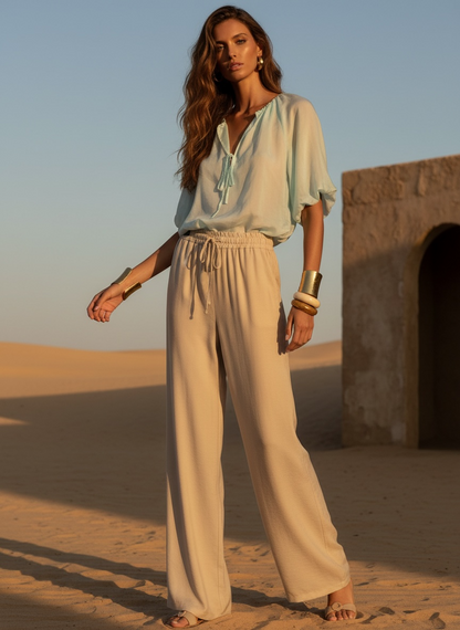 Pantalon fluide italien – beige
