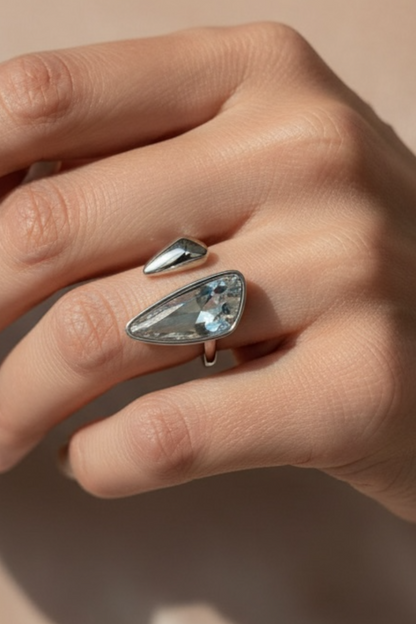 Bague duo pierre de strass Stella