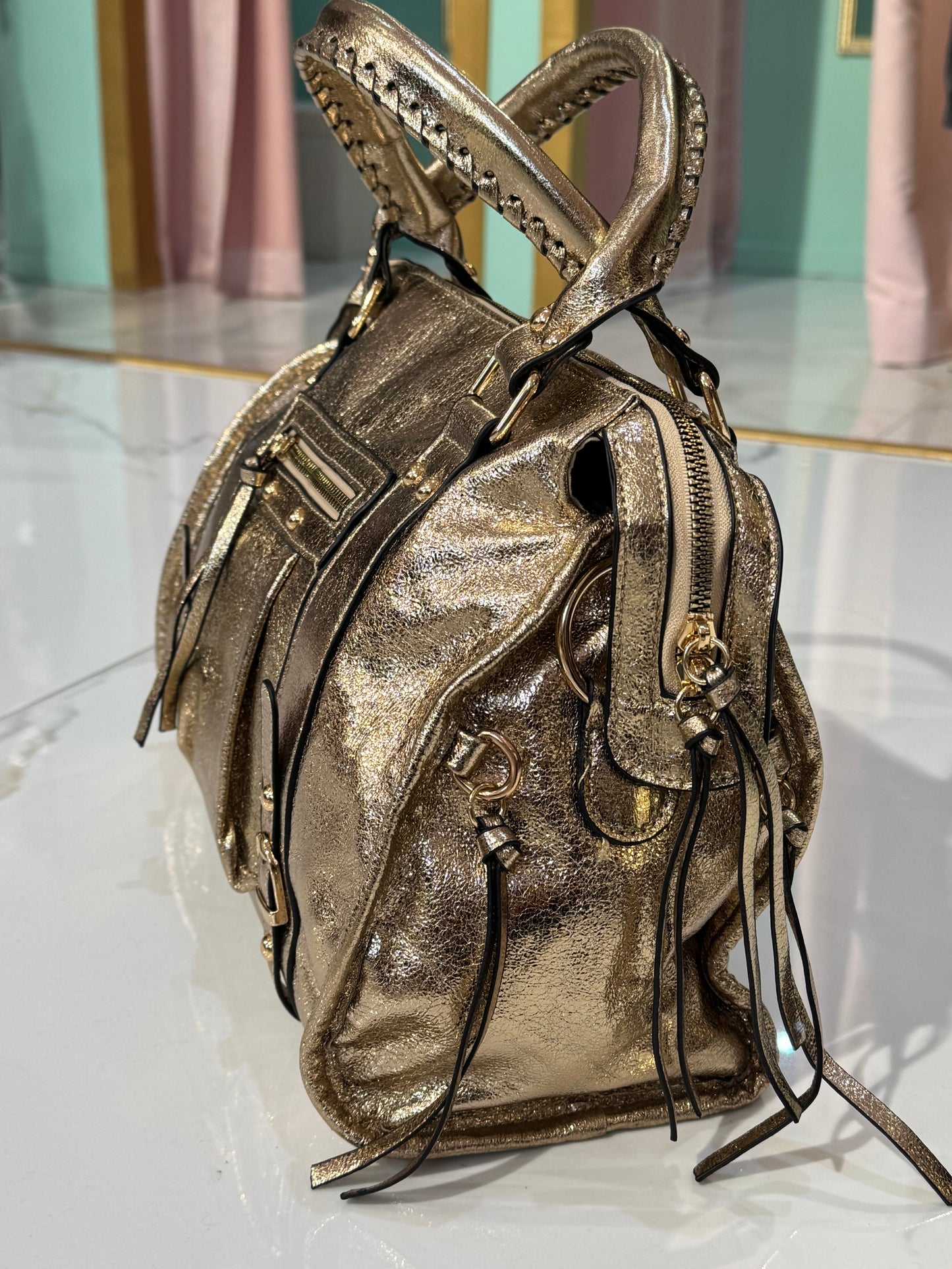 Sac dupe B format grand doré