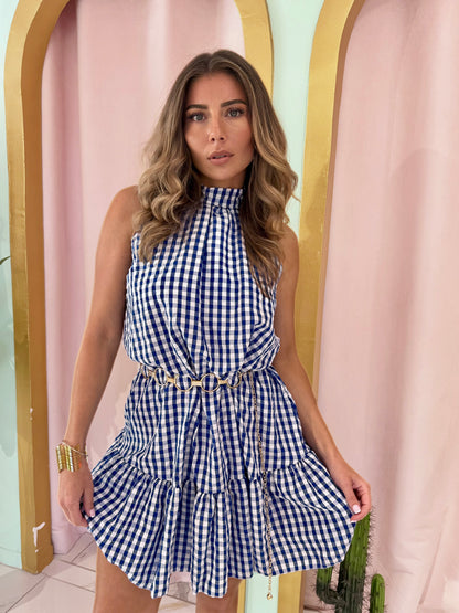 Robe Vichy - bleu
