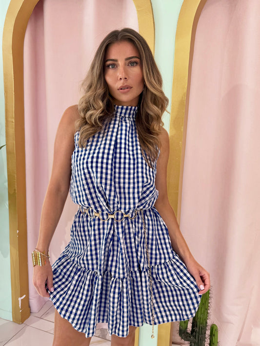 Robe Vichy - bleu