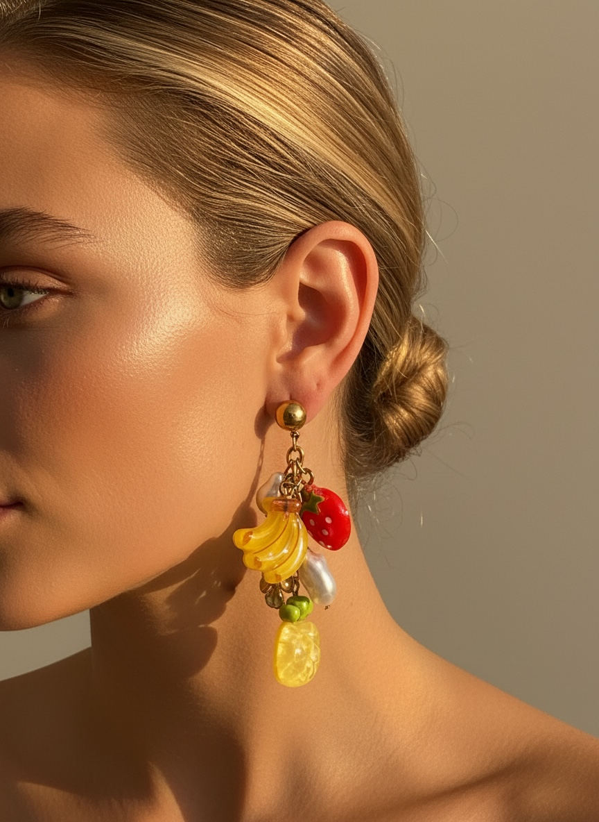 Boucle d’oreille pendentif multi fruits