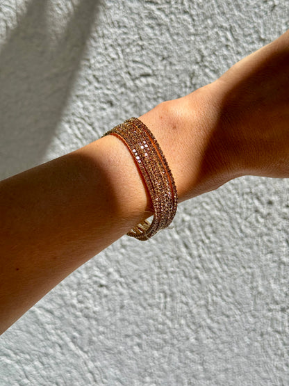 Bracelet strass ultra brillant ( lot de 6) coloris bronze