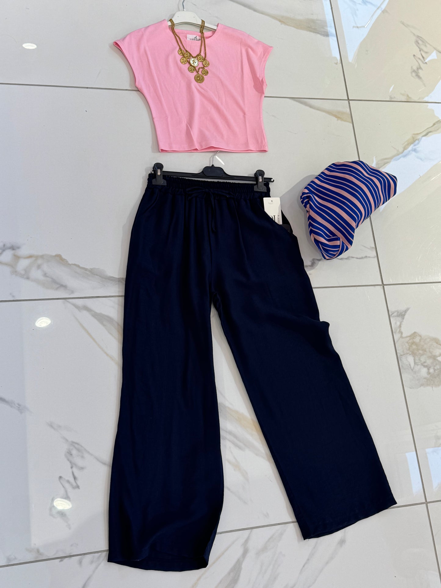 Pantalon fluide italien – bleu marine