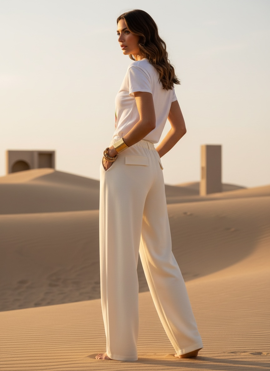 Pantalon ballon jogging - crème