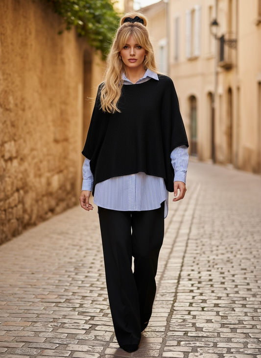 Maille basique loose et douce noir