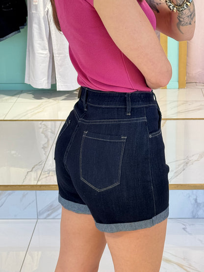 Short en jean stretch bleu brut