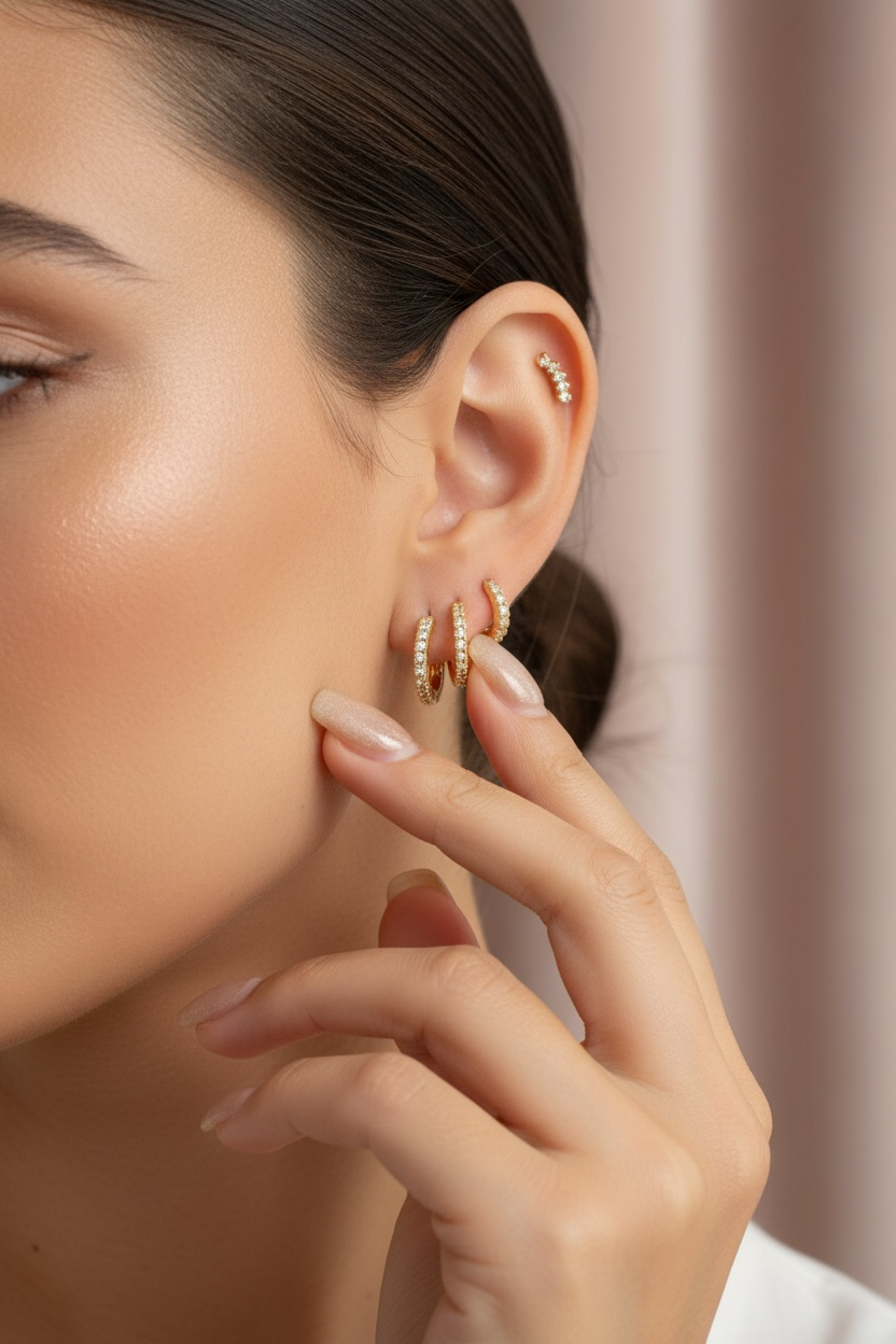 Piercing mini barre de strass