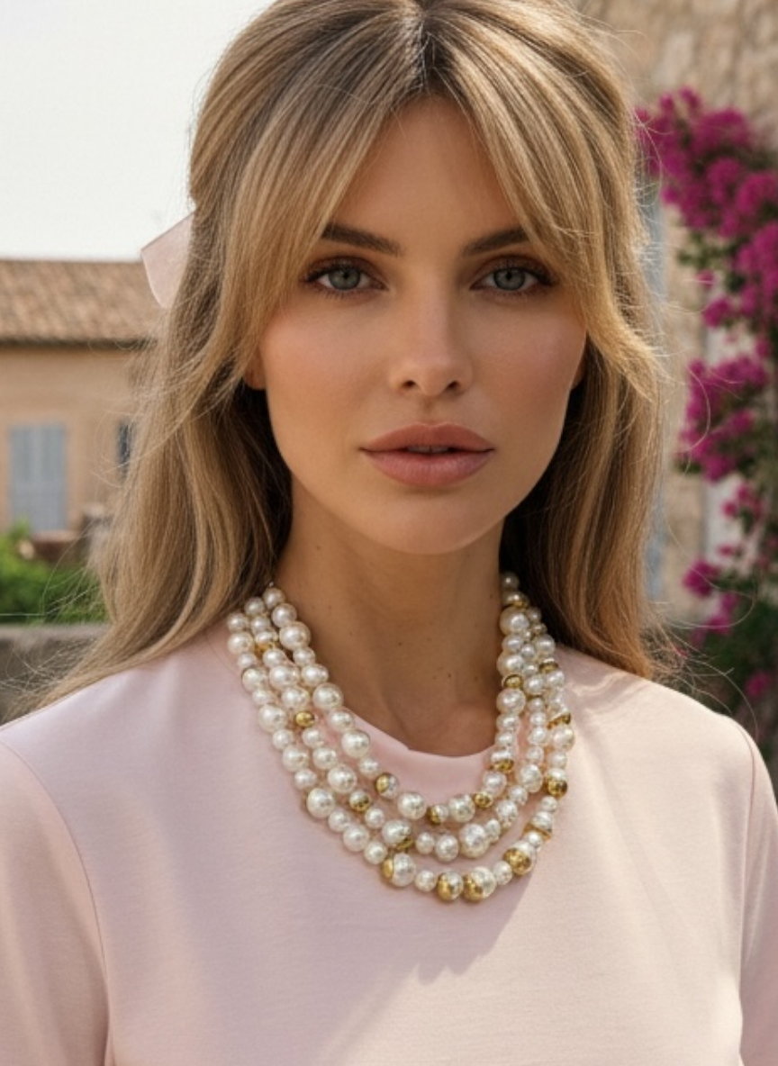 Collier perles multi rangs