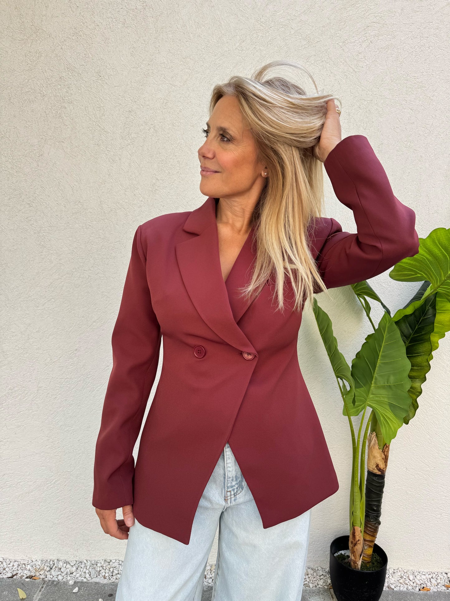 Veste tailleur signature cintrée brique