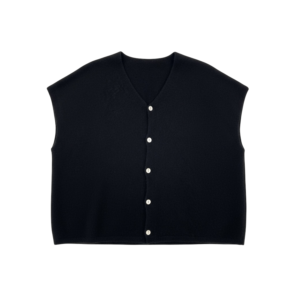Gilet en maille sans manches – Loose & réversible noir